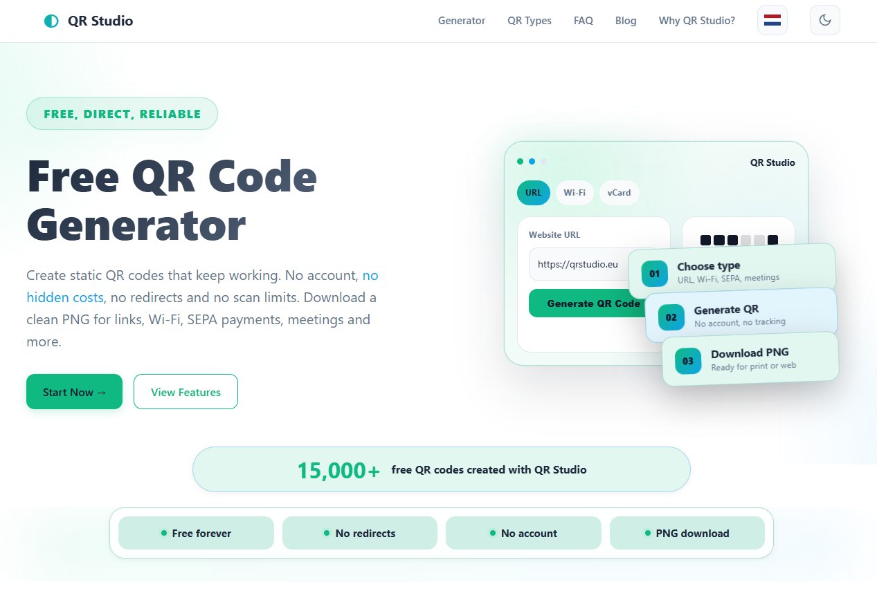 QR Studio EU — free QR code generator